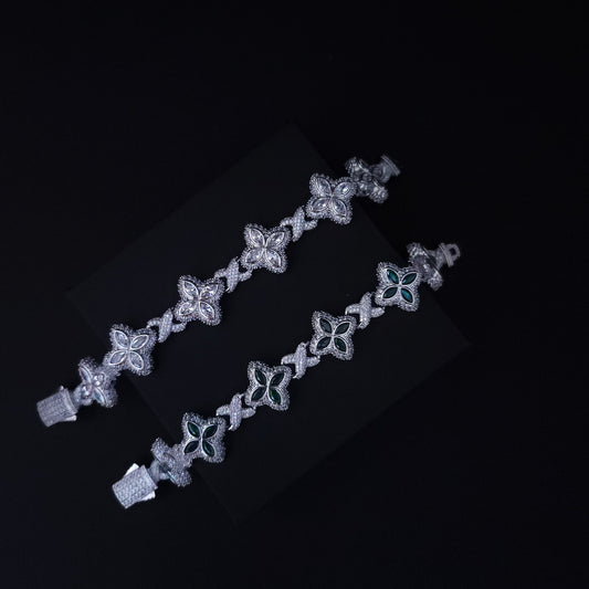 Cz Flower Bracelets - Stainless Steel